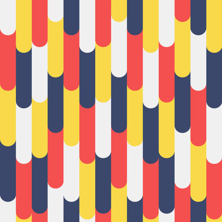 seamless pattern of waves of colorful vertical lines leading downwardsのイラスト素材