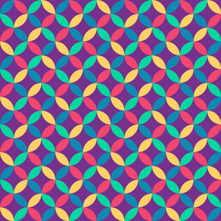 colorful geometric seamless pattern on a purple backgroundのイラスト素材