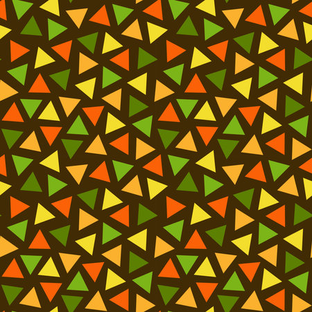 triangle shape seamless pattern, a collection of colorful triangles, suitable for autumn design needsのイラスト素材