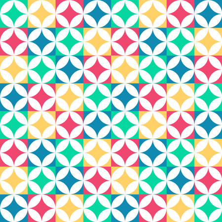 colorful geometric seamless pattern on a purple backgroundのイラスト素材