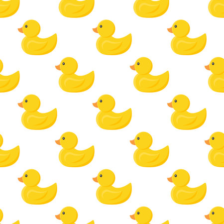 seamless pattern of children, duck toys on transparent backgroundのイラスト素材