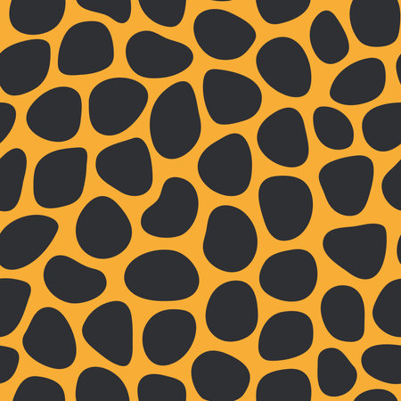 seamless pattern of black dots, on a yellow background, like a leopard skin patternのイラスト素材