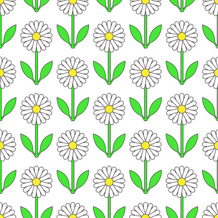 simple seamless pattern of repeating white flowers on transparent backgroundのイラスト素材