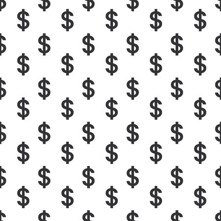 dollar sign seamless pattern in black with transparent backgroundのイラスト素材
