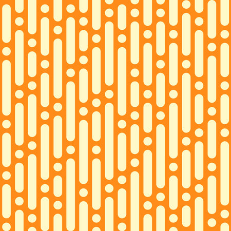 seamless pattern of white lines and dots on a yellow backgroundのイラスト素材