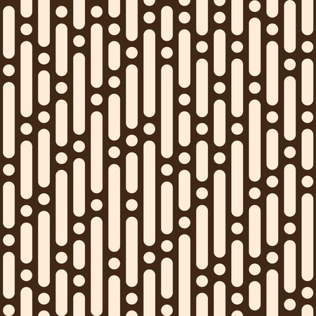 seamless pattern of white lines and dots on a brown backgroundのイラスト素材