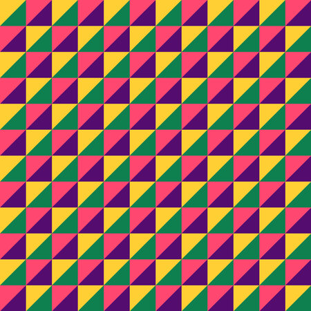 simple geometric seamless pattern in yellow, green, purple and pinkのイラスト素材