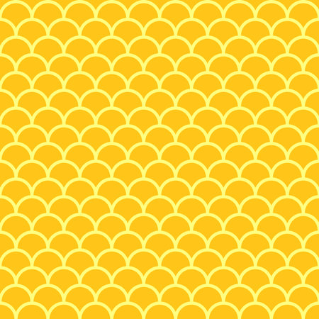 Seamless pattern of yellow fish scales like gold fish scales with a flat design styleのイラスト素材