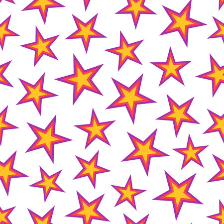 Cool star seamless pattern with transparent background, suitable for fabric, textile, fashion, wrapping paper and coverのイラスト素材