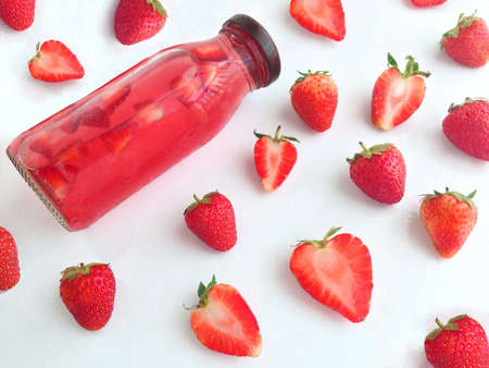 fresh strawberries drinkの写真素材