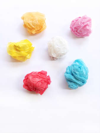 Plastic bag on white backgroundの写真素材