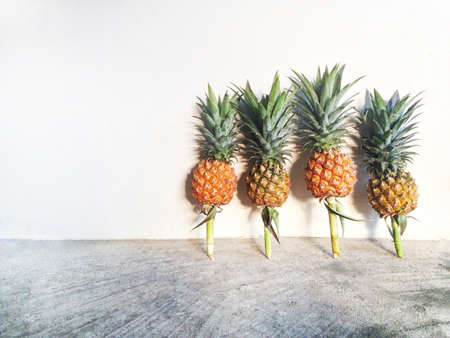 Pineapple isolated on cement floor