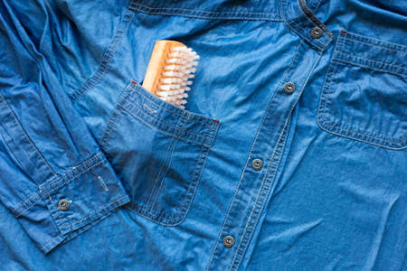 Wet Jeans shirt, Soak and wash.