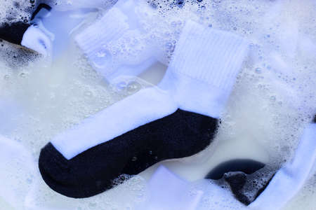 socks soaked  before washingの写真素材