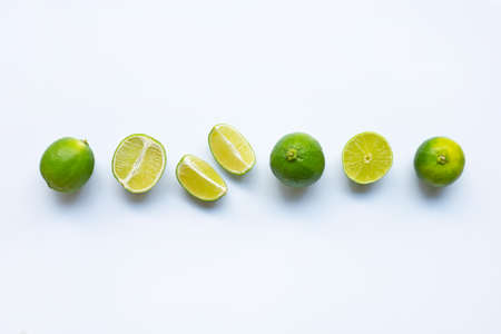 Lime on white background.の写真素材