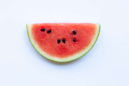 Sliced of watermelon isolated on white background.の写真素材