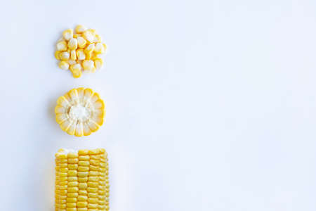 Corn on white backgroundの写真素材