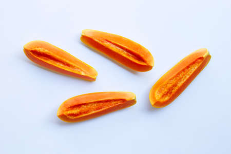 Papaya on white background