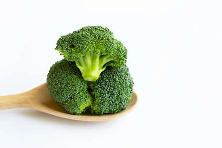Healthy eating, Broccoli on white background. Copy spaceの写真素材
