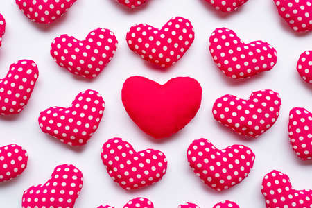 Valentine's hearts on white backgroundの写真素材