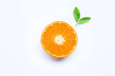 Fresh orange citrus fruits  on white background.の写真素材