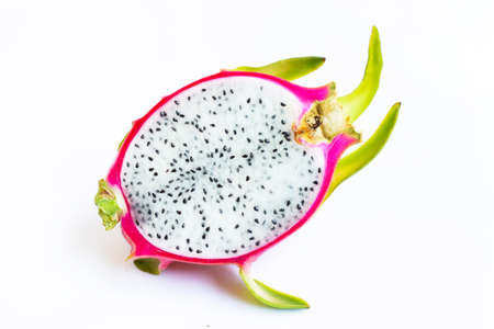 Dragon fruit, pitaya isolated on white background.の写真素材