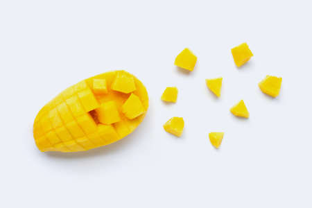 Tropical fruit, Mango  on white background. Top viewの写真素材