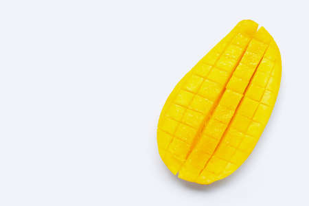 Tropical fruit, Mango  on white background. Top view