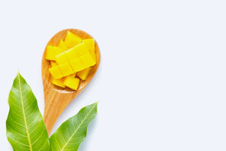 Tropical fruit, Mango  on white background. Top viewの写真素材