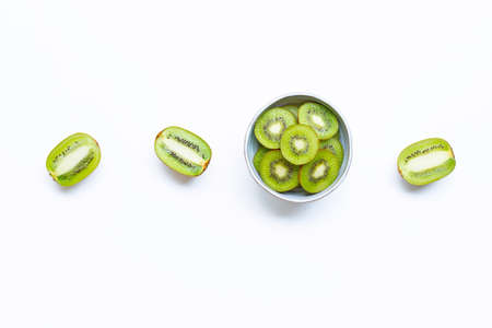Kiwi fruit  slices isolated on white