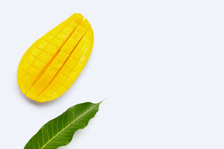 Tropical fruit, Mango  on white background. Top viewの写真素材