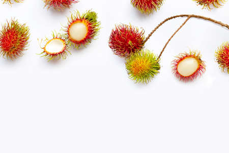 Rambutan isolated on white background. の写真素材