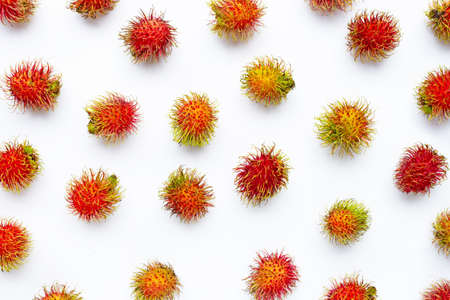 Rambutan isolated on white background.の写真素材