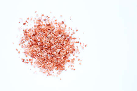 Pink himalayan salt on with background. Copy spaceの写真素材