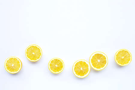 Fresh lemon on white background.の写真素材