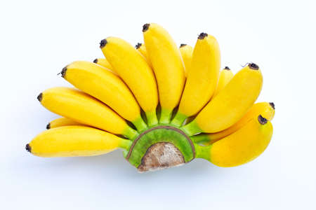 Banana isolated on white background. Top viewの写真素材
