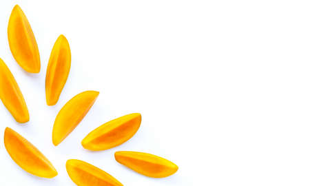 Tropical fruit, Mango  on white background. Top viewの写真素材