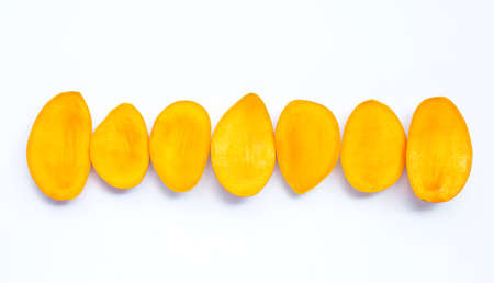 Tropical fruit, Mango  on white background. Top view