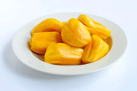 Ripe Jackfruit isolated on white background.の写真素材