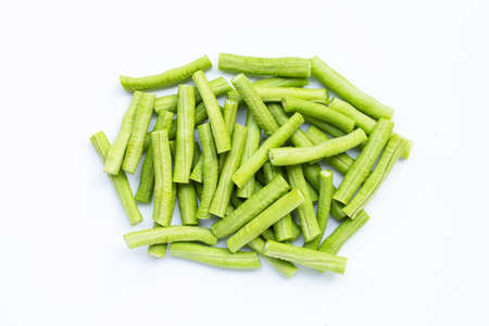 Yard Long bean on white background