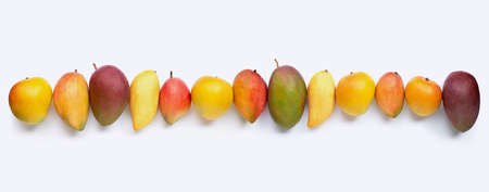 Tropical fruit, Mango  on white background. Top viewの写真素材