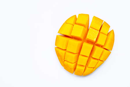 Tropical fruit, Mango on white background. Top viewの写真素材