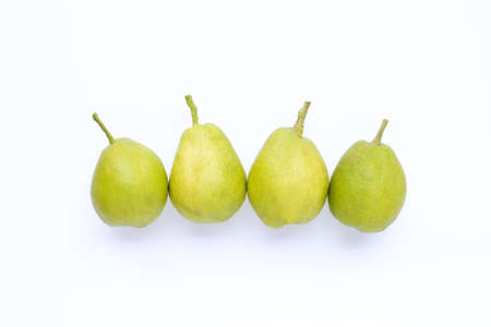 Ripe pears isolated on white background. Copy spaceの写真素材