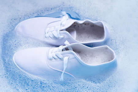 Soak shoes before washing. Cleaning Dirty sneakers.