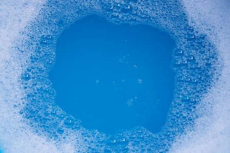 Frame made of detergent foam bubble. Top viewの写真素材