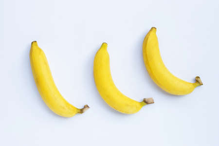 Bananas isolated on white background. Top viewの写真素材