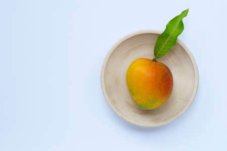 Tropical fruit, Mango  on white background. Top viewの写真素材