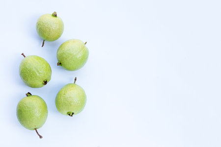 Fresh guava on white background.の写真素材