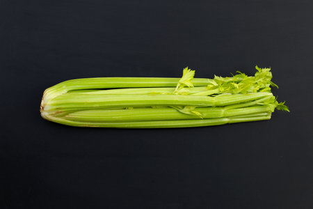 Fresh celery on dark background.の写真素材