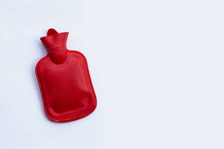 Hot water bag on white background. Copy spaceの写真素材